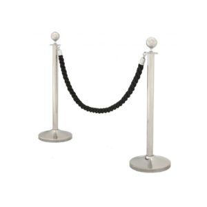 Stanchion Post with Black Cord