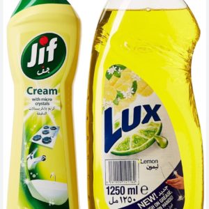 Lux Dishwash Liquid Lemon + Jif Cream