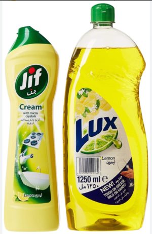 Lux Dishwash Liquid Lemon + Jif Cream